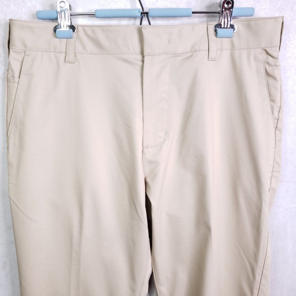 DKNY Men's 34x32 Bedford Stretch Straight Leg Khaki Pants / Slacks Tan Beige NWT - Picture 3 of 10